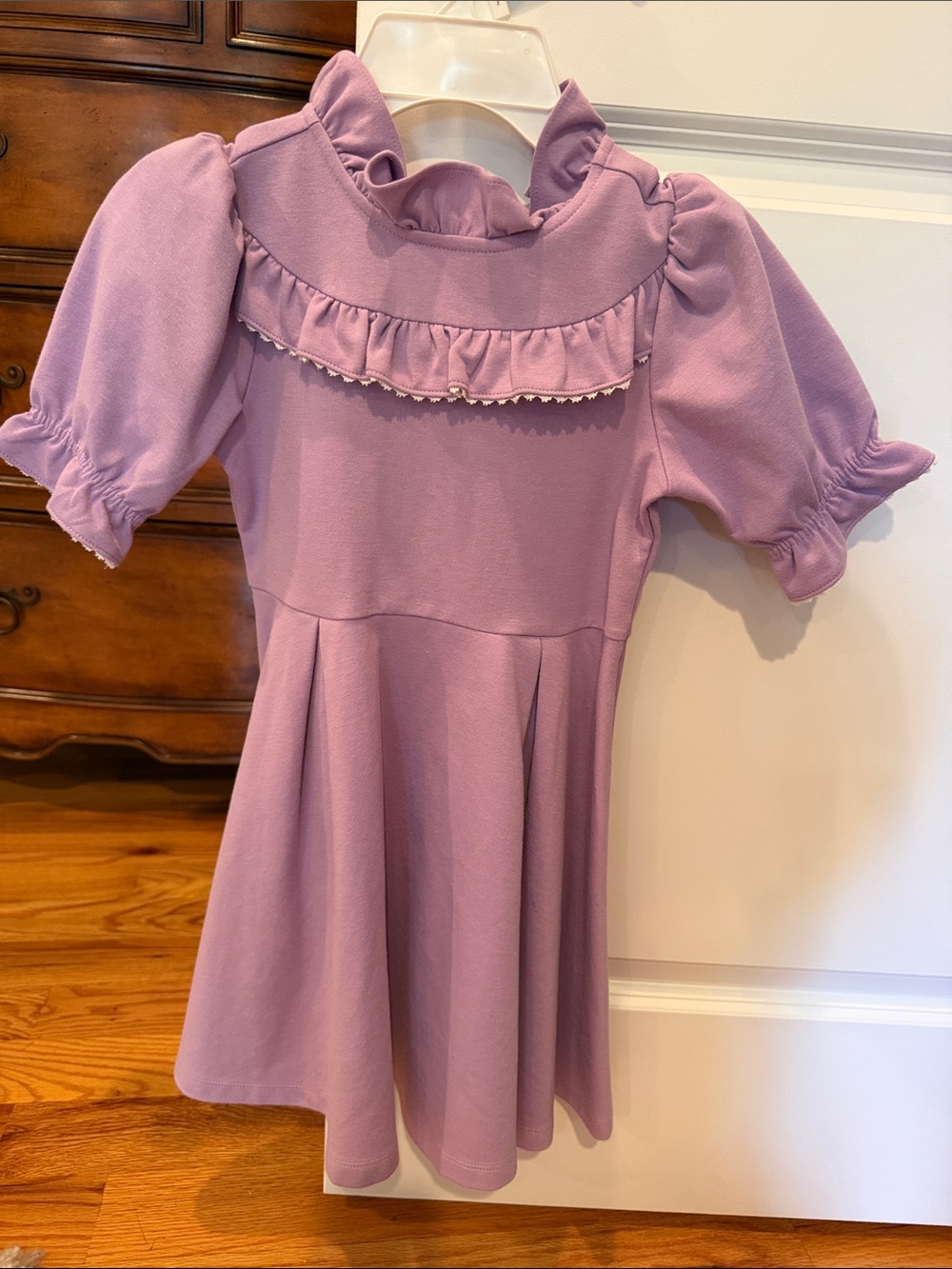 Janie and Jack Lilac Ruffle Collar Puff Sleeve Dress